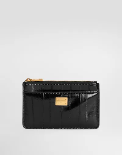 Dolce & Gabbana Eel Card Holder In Black