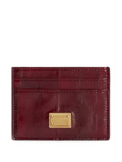 Dolce & Gabbana Eel Card Holder In Red