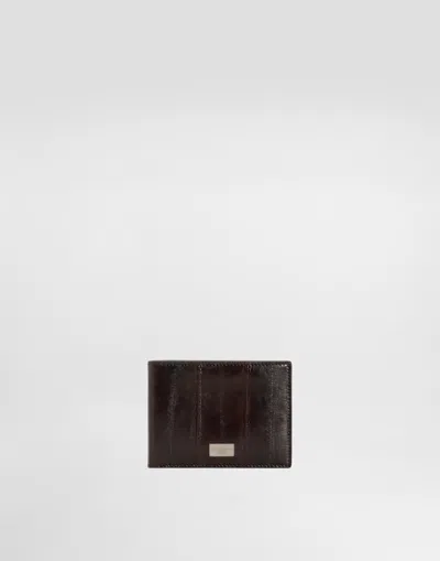 Dolce & Gabbana Eel Leather Wallet In Brown