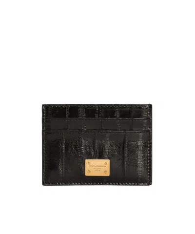 Dolce & Gabbana Eel Card Holder In Black