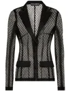Dolce & Gabbana Single-breasted Mesh Jacket - Women's - Polyamide/cotton/polyestersilk In Black