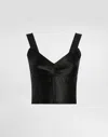 Dolce & Gabbana Top In Raso Elastico In Black