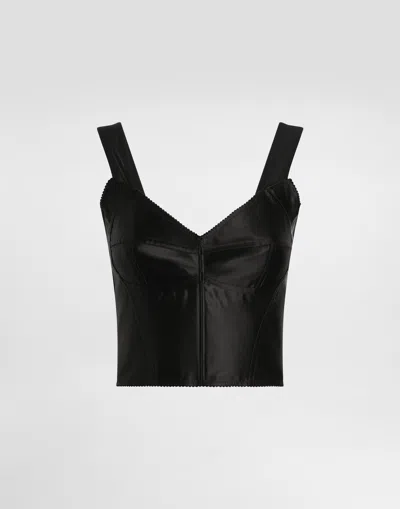 DOLCE & GABBANA ELASTIC SATIN TOP