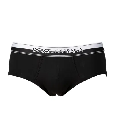 Dolce & Gabbana Elastic Waist Briefs In Black