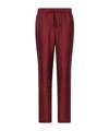 Dolce & Gabbana Silk Pajama Pants With Logo Embroidery In Red