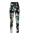 Dolce & Gabbana Flower Mix High Rise Ankle Length Leggings In Mix Fiori F.nero