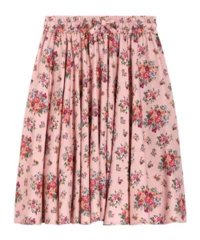 Dolce & Gabbana Elastic Waist Midi Skirt In Pink