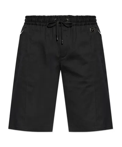 Dolce & Gabbana Elastic Waist Shorts In Black