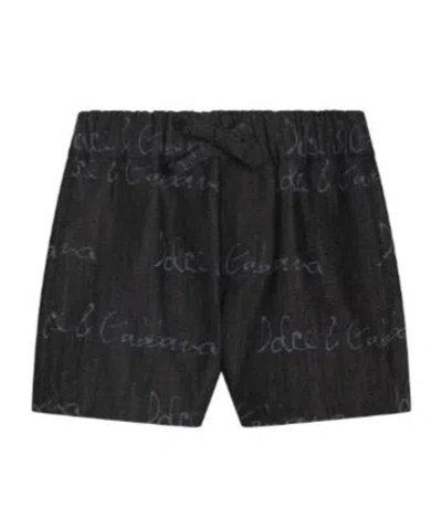 Dolce & Gabbana Elastic Waist Shorts In Black