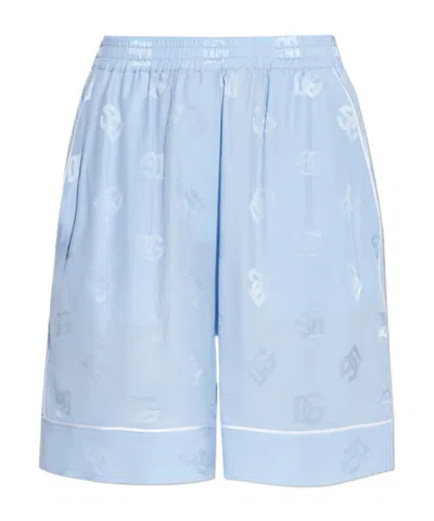 Dolce & Gabbana Elastic Waist Shorts In Blue