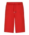 Dolce & Gabbana Bermuda Jogging In Jersey Con Placca Logata In Red