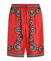 Dolce & Gabbana Bandanna-print Silk Shorts In Red