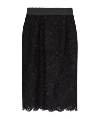 DOLCE & GABBANA DOLCE  GABBANA LACE MIDI SKIRT
