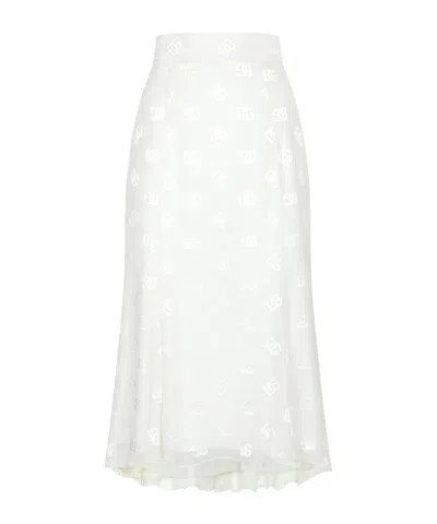 Dolce & Gabbana Elastic Waist Skirt In White