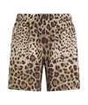 Dolce & Gabbana Elastic Waist Swimming Trunks In Light Brown