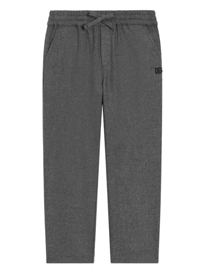 Dolce & Gabbana Kids' Elastic-waist Trousers In Gray
