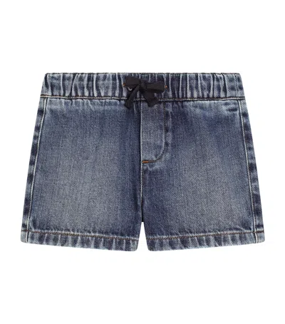 Dolce & Gabbana Kids' Elasticated Denim Shorts In Blue