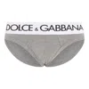 Dolce & Gabbana Mid-rise Briefs In Two-way Stretch Cotton In Melange Grigi