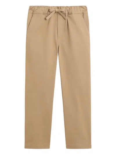 Dolce & Gabbana Kids' Elasticated-waist Logo-plaque Trousers In Brown