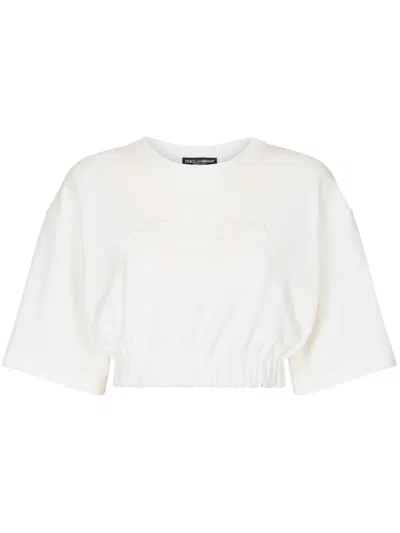 Dolce & Gabbana Chenille Top With Tonal-logo In S9995