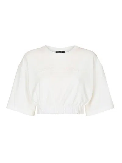 Dolce & Gabbana Chenille Top With Tonal-logo In S9995