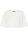 Dolce & Gabbana Elasticated-waistband Cotton-blend T-shirt In White