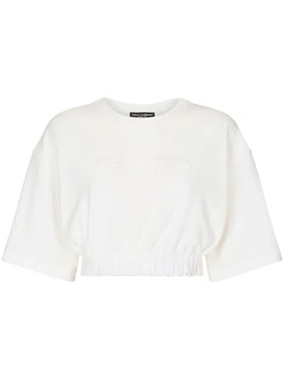 Dolce & Gabbana Chenille Top With Tonal-logo In S9995