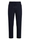 Dolce & Gabbana Stretch Cotton Gabardine Jogging Trousers In Blue