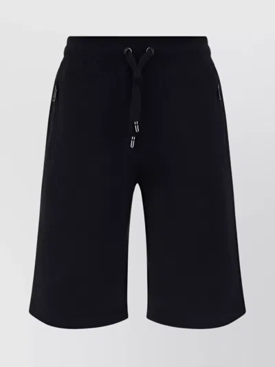 Dolce & Gabbana Elasticized Waistband Metal Hardware Shorts In Black