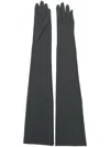 Dolce & Gabbana Elbow-length Stretch-design Gloves In Grey