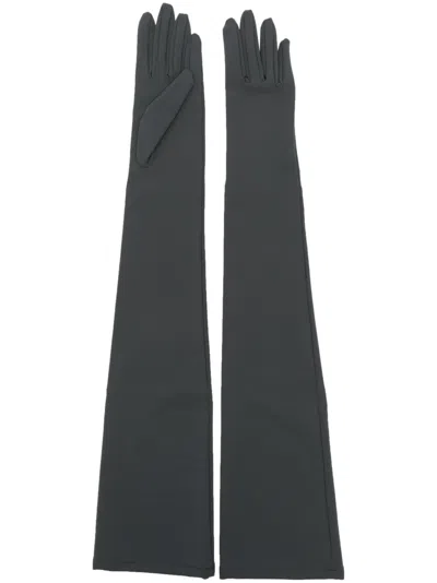 Dolce & Gabbana Elbow-length Stretch-design Gloves In Grey