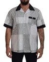 Dolce & Gabbana White Black Patterned Button Down Shirt In Multi