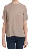 Dolce & Gabbana Elegant Beige Silk Blend Crew Neck Women's Blouse