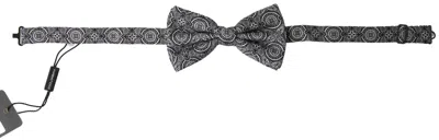 DOLCE & GABBANA DOLCE & GABBANA ELEGANT BLACK & WHITE SILK BOW MEN'S TIE