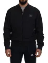 Dolce & Gabbana Black Nylon Hooded Full Zip Bomber Jacket