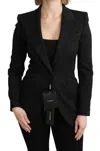 Dolce & Gabbana Elegant Black Brocade Single Breasted Blazer In Black