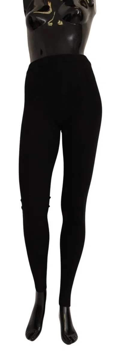 Dolce & Gabbana Cashmere Tights Ribbed Pantyhose Wool Socks In Black