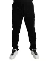 Dolce & Gabbana Elegant Black Cotton Blend Jogger Men's Pants In White