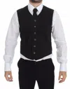 Dolce & Gabbana Gray Silk Slim Fit Waistcoat Formal Vest