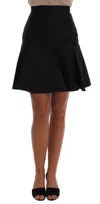 Dolce & Gabbana Black Floral Jacquard Silk A-line Skirt