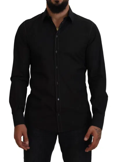 Dolce & Gabbana Elegant Black Formal Cotton Shirt In Animal Print