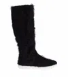 Dolce & Gabbana Black Xiangao Lamb Fur Leather Boots Shoes In Black
