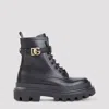 Dolce & Gabbana High Ankle Leather Boot With Chunky Sole In Black