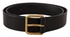 DOLCE & GABBANA DOLCE & GABBANA ELEGANT BLACK LEATHER BELT WITH GOLD-TONE WOMEN'S BUCKLE