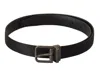Dolce & Gabbana Black Calfskin Leather Vintage Metal Buckle Belt In Black