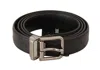 Dolce & Gabbana Black Exotic Leather Silver Buckle Belt
