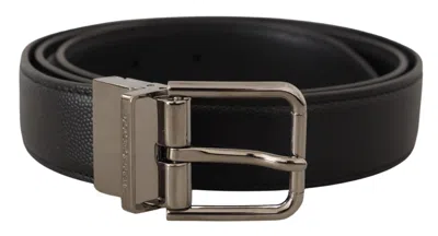 Dolce & Gabbana Elegant Black Leather Buckle Men's Belt