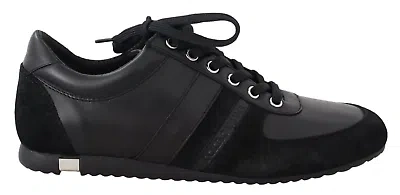 Pre-owned Dolce & Gabbana Elegant Black Leather Sport Sneakers