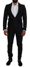 Dolce & Gabbana Black Polyester Men 2 Piece Martini Suit