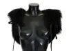 Dolce & Gabbana Black Silver Fox Fur Scarf In Black